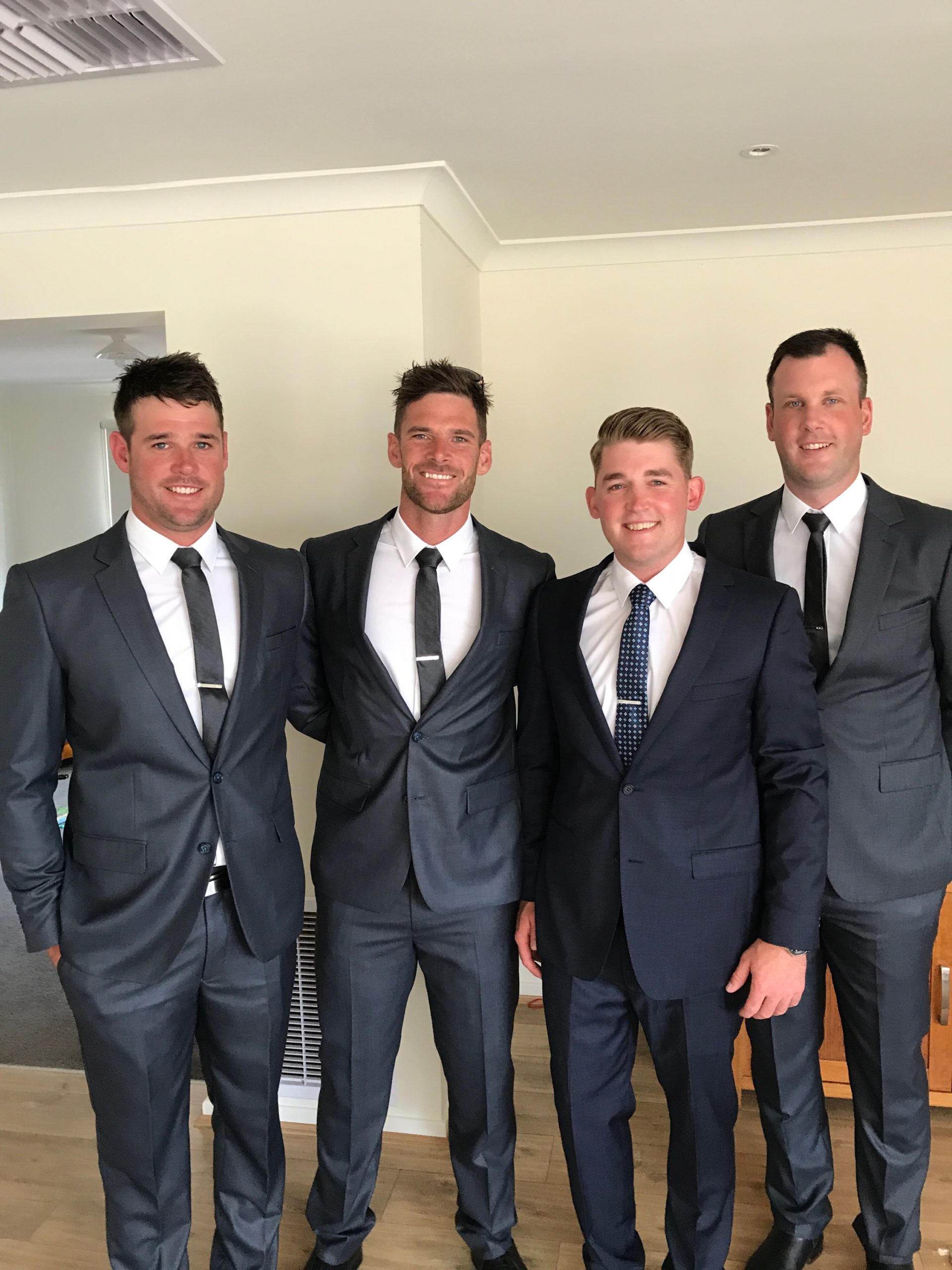 Grooms party on the wedding day Formal Wear Mensland Geelong